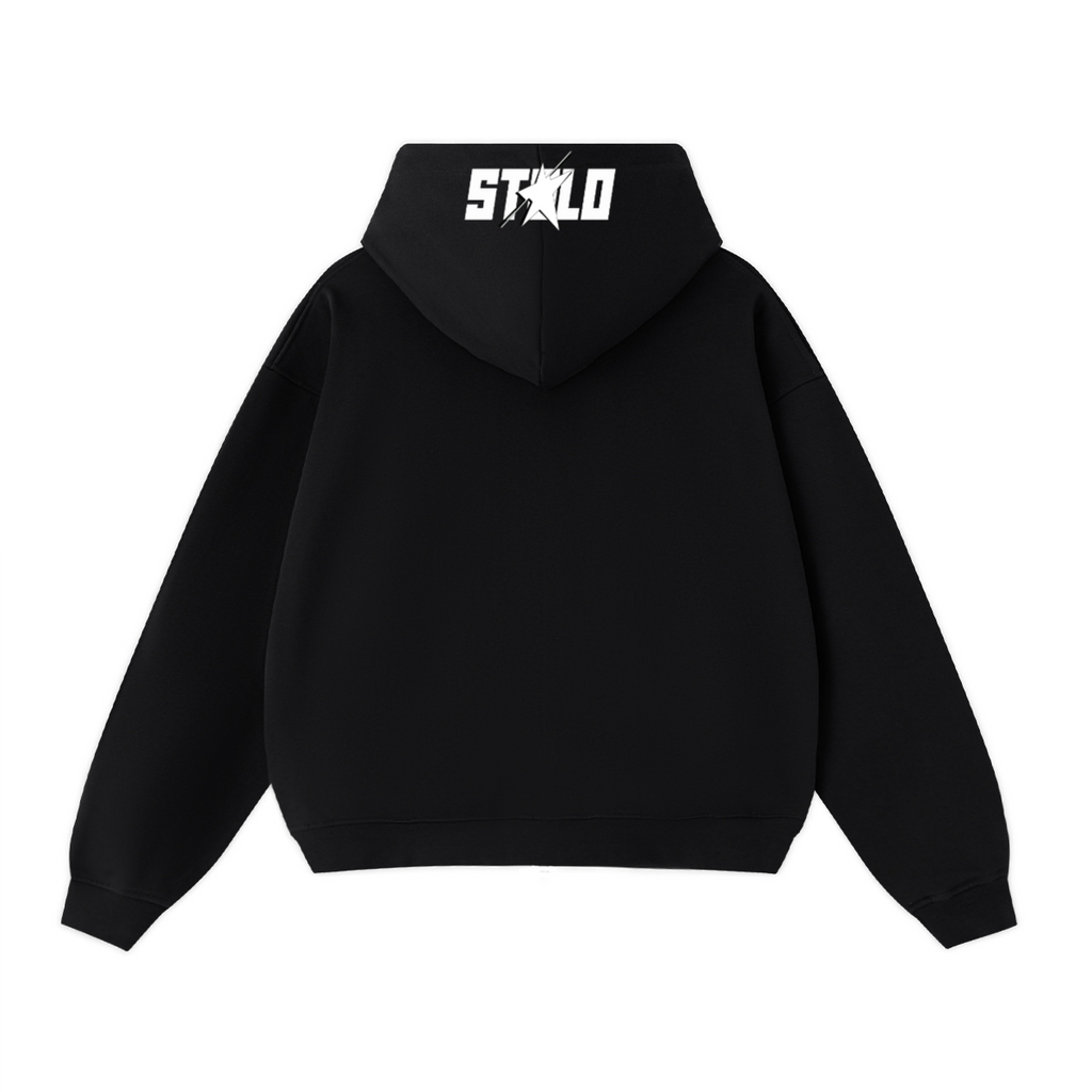 Stolo Clothing Co PREYING NUN Heavyweight Cropped Double Zip-Up Hoodie (460GSM)