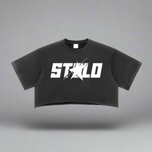 Stolo Clothing Co STARCHILD Snow Washed Raw Edge Crop Top Tee