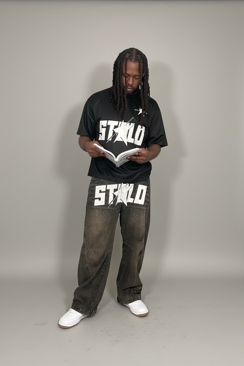 Stolo Clothing Co STARCHILD REBORN Striped Boxy Polo Tee
