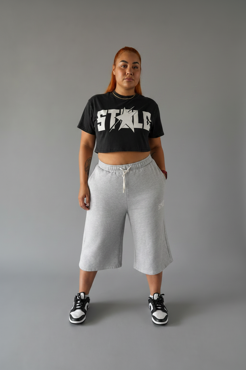 Stolo Clothing Co STARCHILD Washed Loose-Fit Heavyweight Cropped Tee (230 GSM)