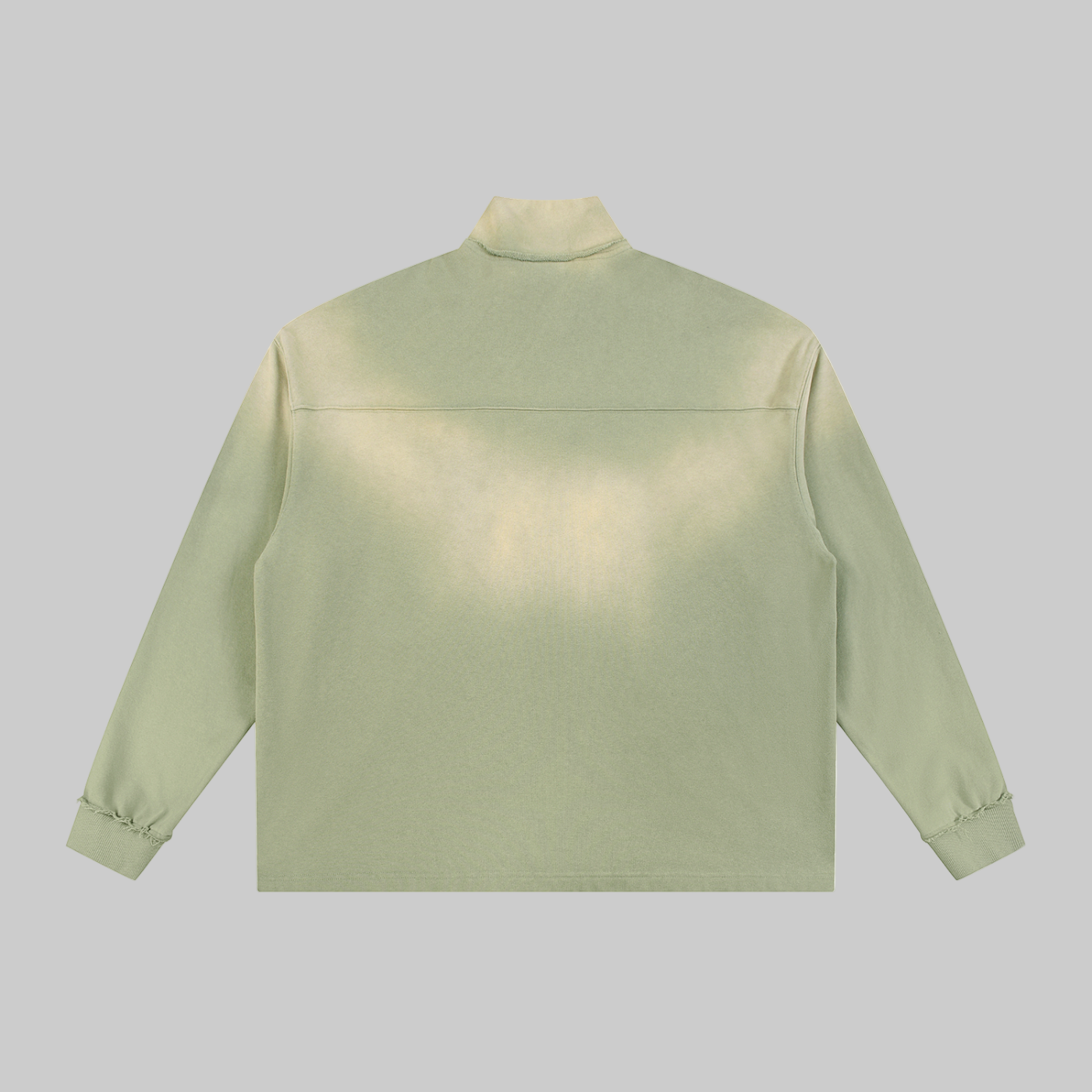 Stolo Clothing Co LOGO Sun Fade Raw Edge Quarter-Zip Sweatshirt