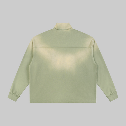 Stolo Clothing Co LOGO Sun Fade Raw Edge Quarter-Zip Sweatshirt