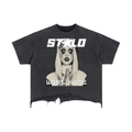 Stolo Clothing Co PREYING NUN Vintage Wash Boxy Distressed Hem Tee