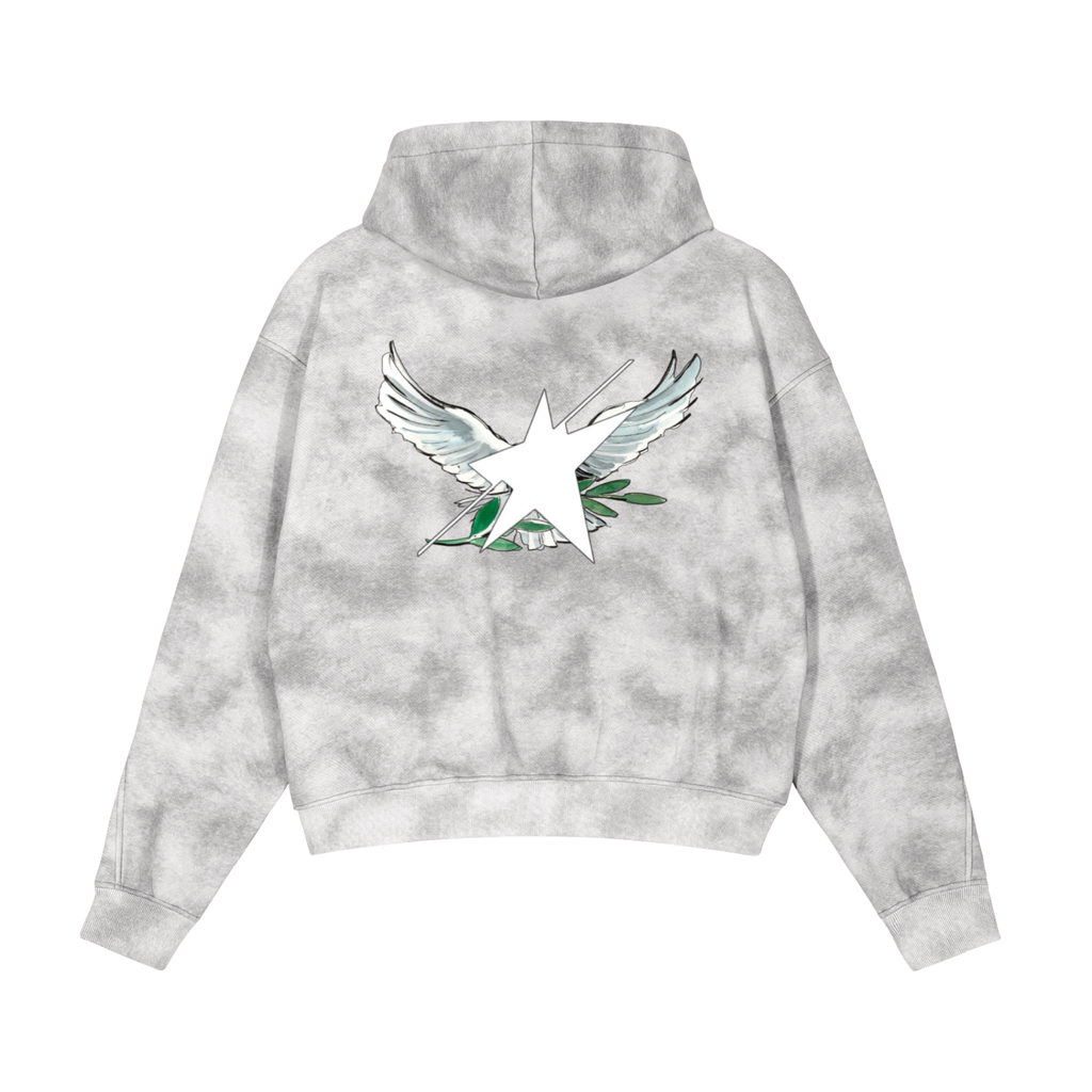 Stolo Clothing Co Birdies Dirty Washed Fleece Cropped Boxy Zip-Up  Hoodie