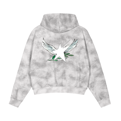 Stolo Clothing Co Birdies Dirty Washed Boxy Zip-up Fleece Hoodie