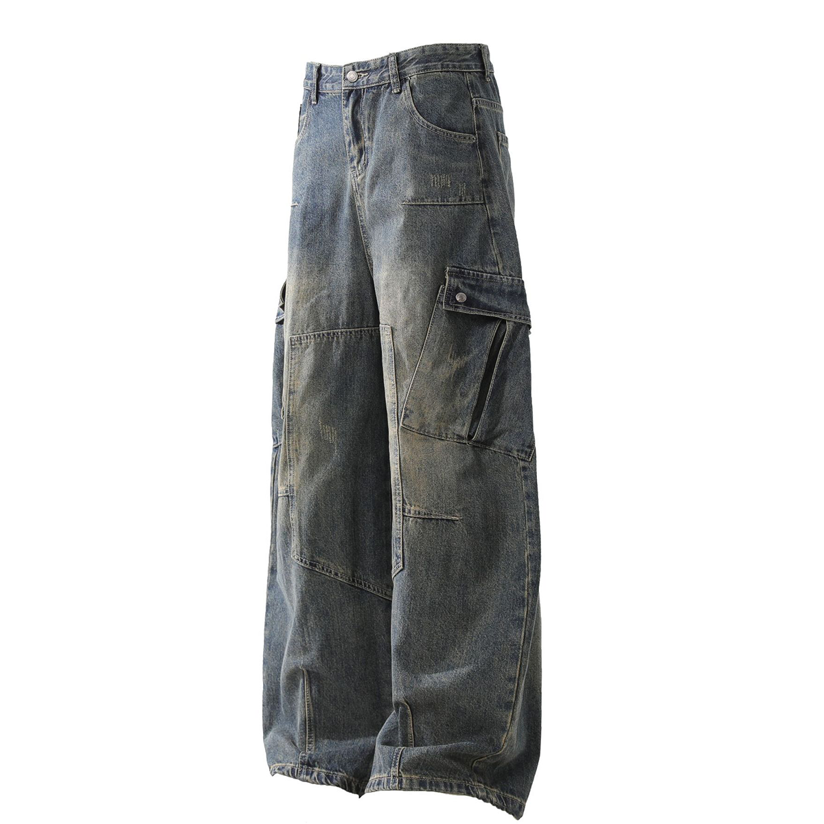 Stolo Clothing Co Multi-Pocket Vintage Washed Baggy Jean