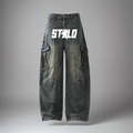 Stolo Clothing Co STARCHILD  Vintage Washed Unisex Baggy Cargo Jeans
