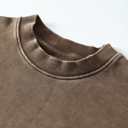 Stolo Clothing Co EVIL NUN X WORLD WIDE Washed Raw-Edge Cropped Heavyweight Tee