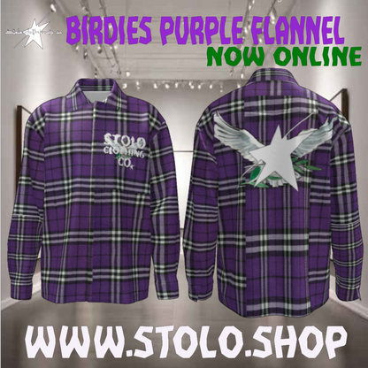 Stolo Clothing Co Birdies Purple Flannel Long Sleeve Shirt