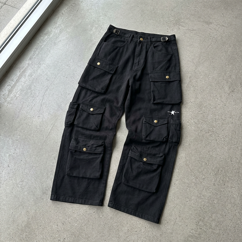 12 pocket cargo pants floor visual