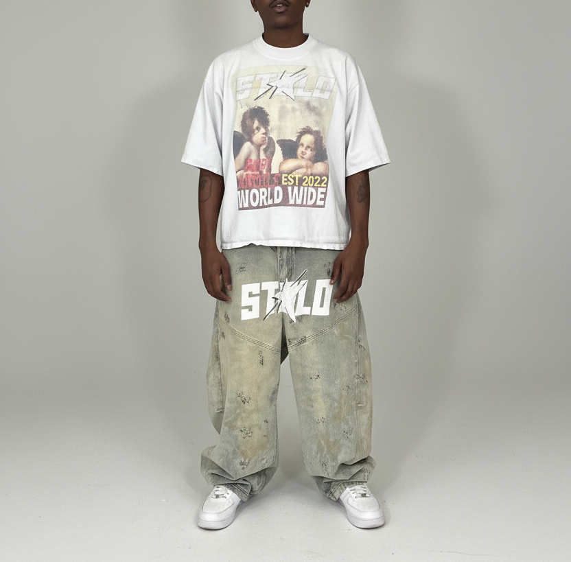 Limited Edition Stolo Clothing Co BABY ANGELS Oversized Boxy Tee