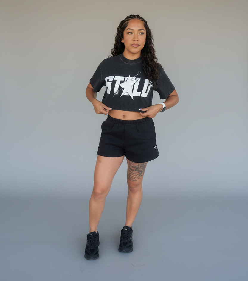 Stolo Clothing Co STARCHILD Washed Loose-Fit Heavyweight Cropped Tee (230 GSM)