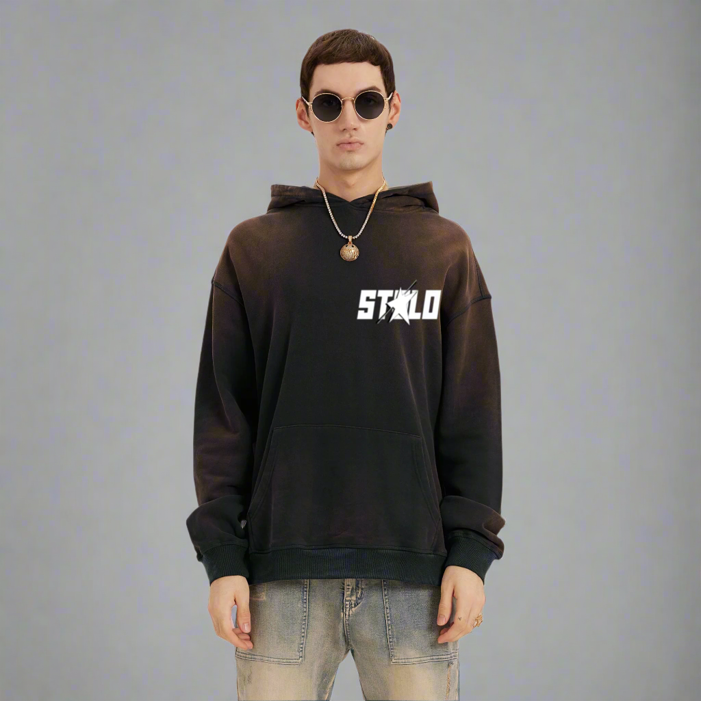 Stolo Clothing Co STARCHILD Minimalistic Sun Faded Heavyweight Fleece Hoodie