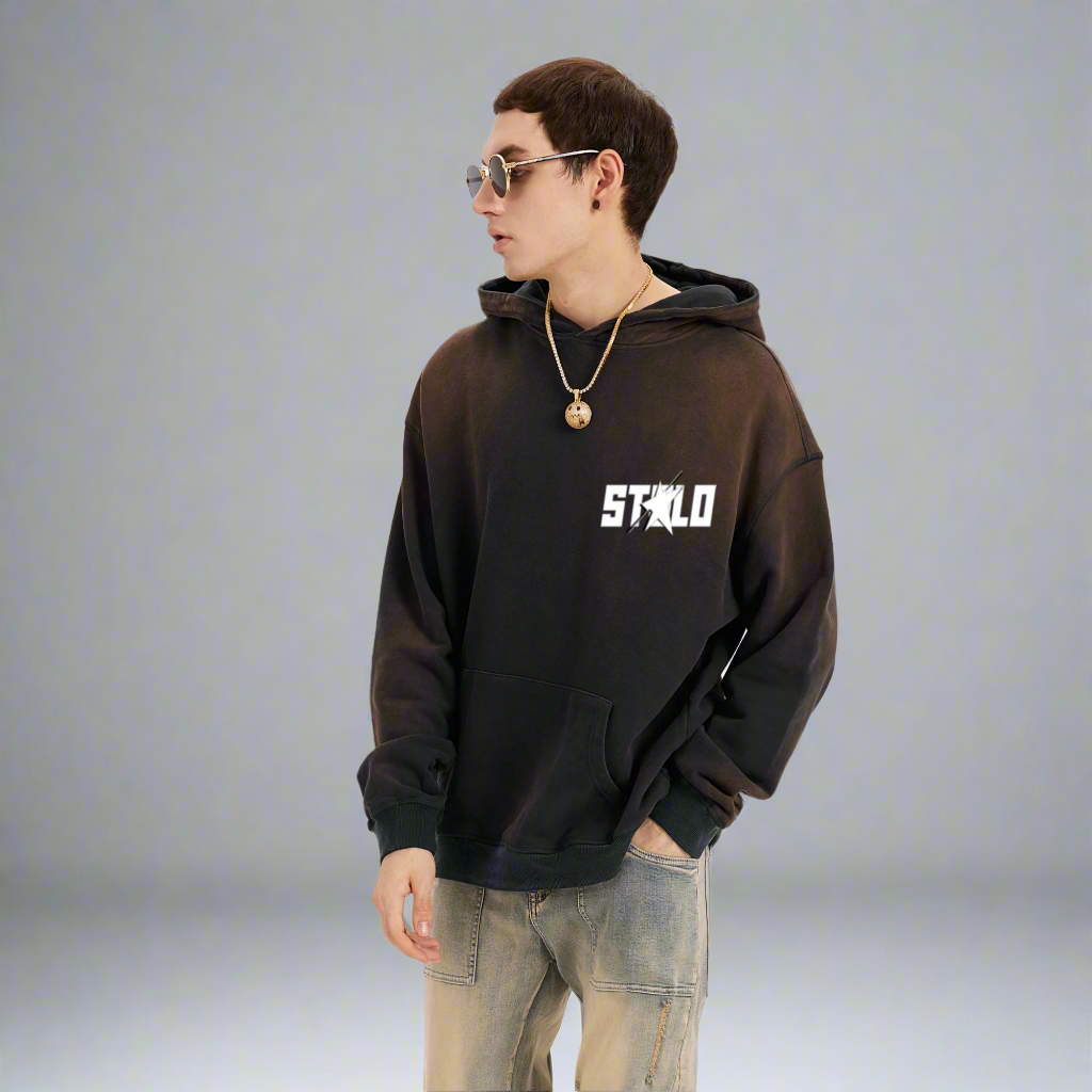 Stolo Clothing Co STARCHILD Minimalistic Sun Faded Heavyweight Fleece Hoodie