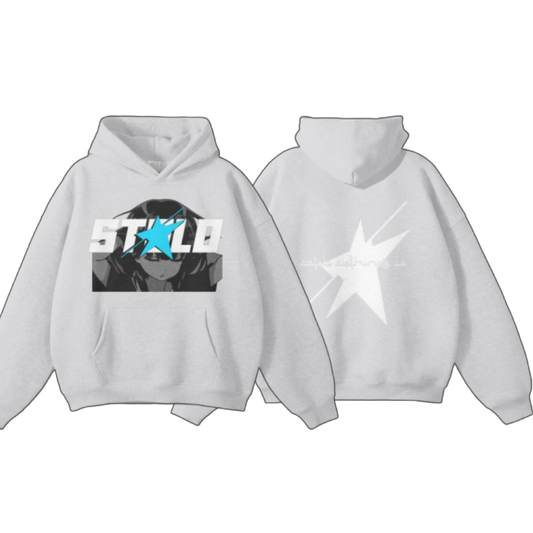 Stolo Clothing Co STARCHILD Anime Oversized Grey Fleece Hoodie