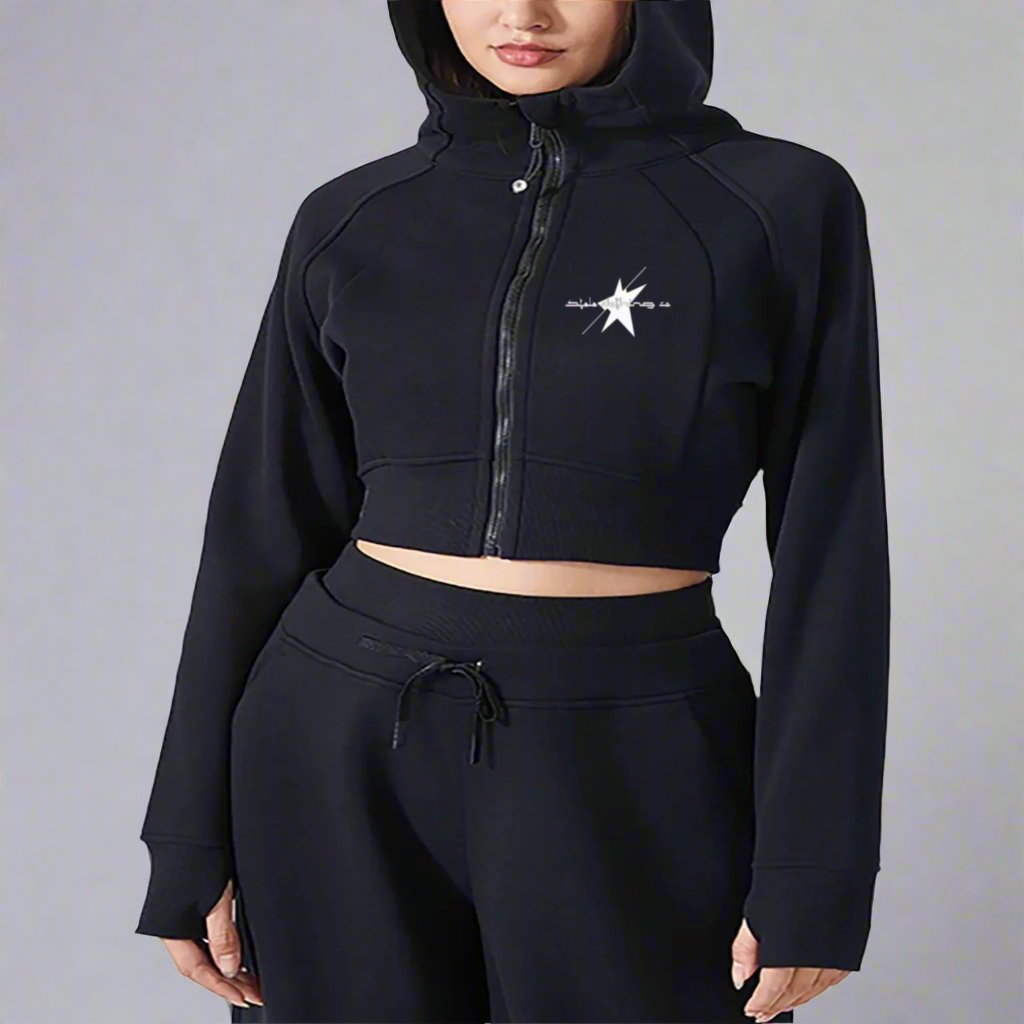 Stolo Clothing Co LOGO Cropped Zip-Up Hoodie