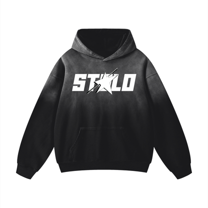 Stolo Clothing Co Starchild Heavyweight Pure Cotton Monkey Washed Hoodie [ PINK, BLUE & BLACK]