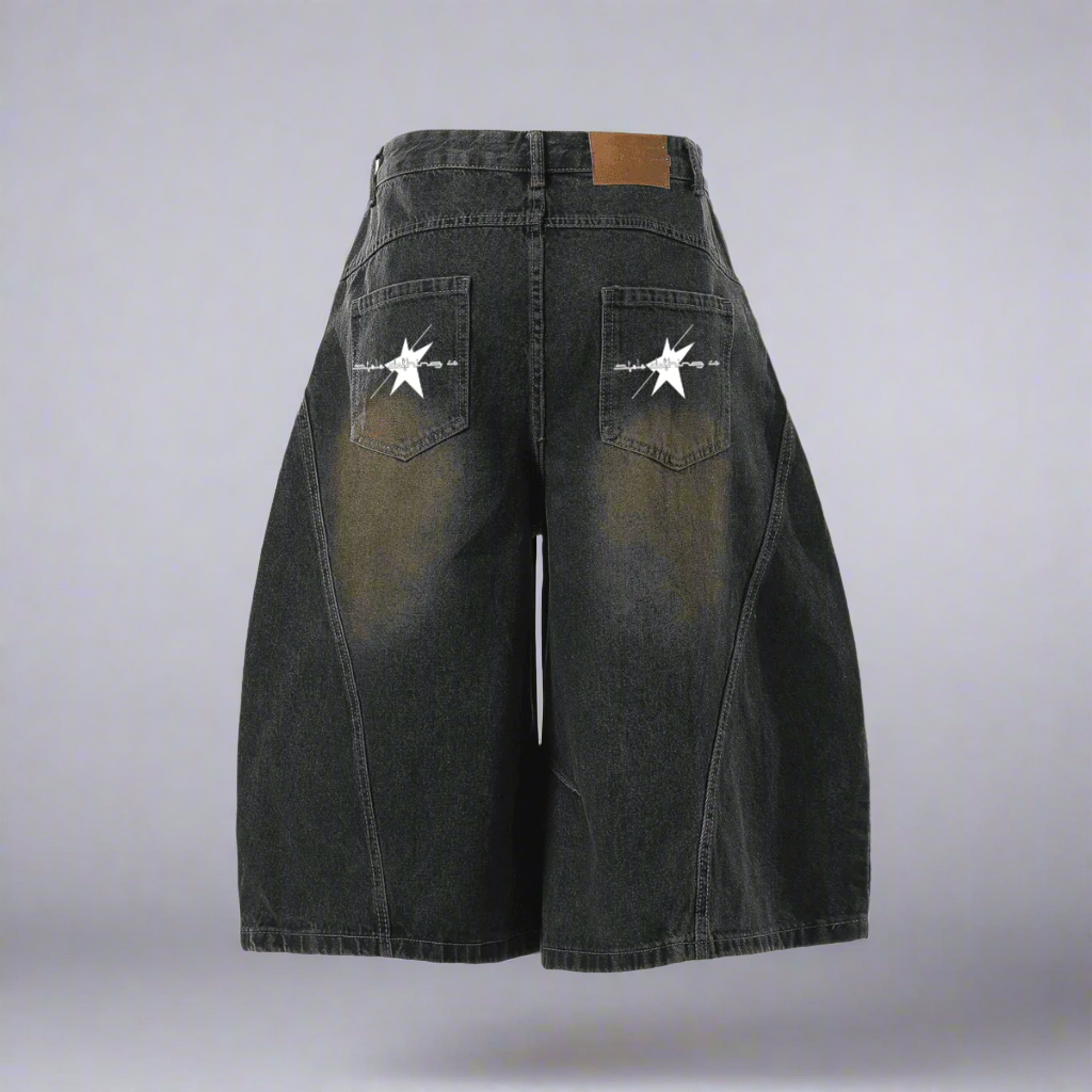 Stolo Clothing Co Essential Unisex Wide-Leg Curved Blade Denim Shorts (JORTS)