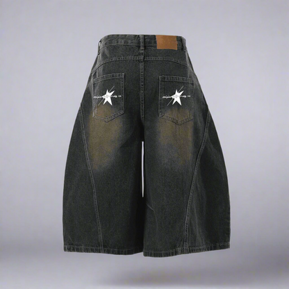 Stolo Clothing Co Essential Unisex Wide-Leg Curved Blade Denim Shorts (JORTS)