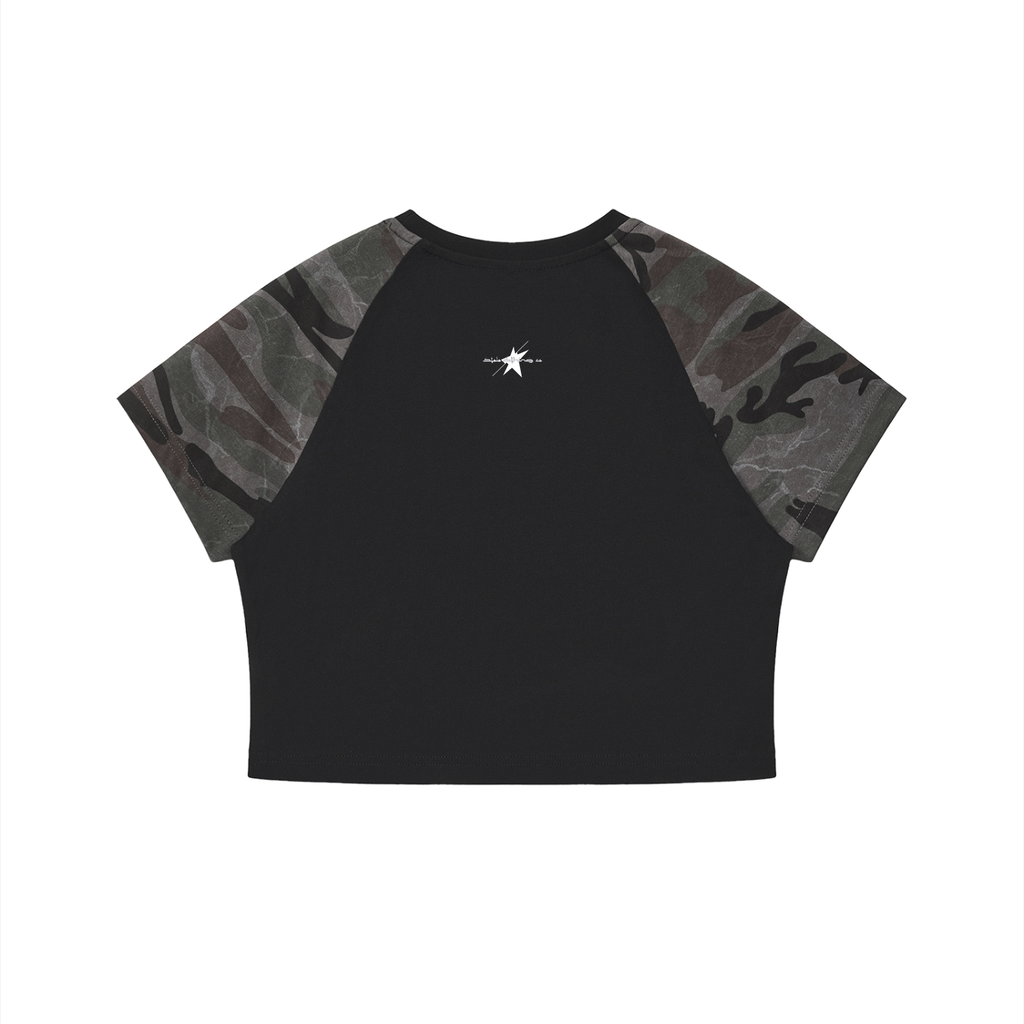 Stolo Clothing Co Logo Cropped Half Camo Crop Tee for Women