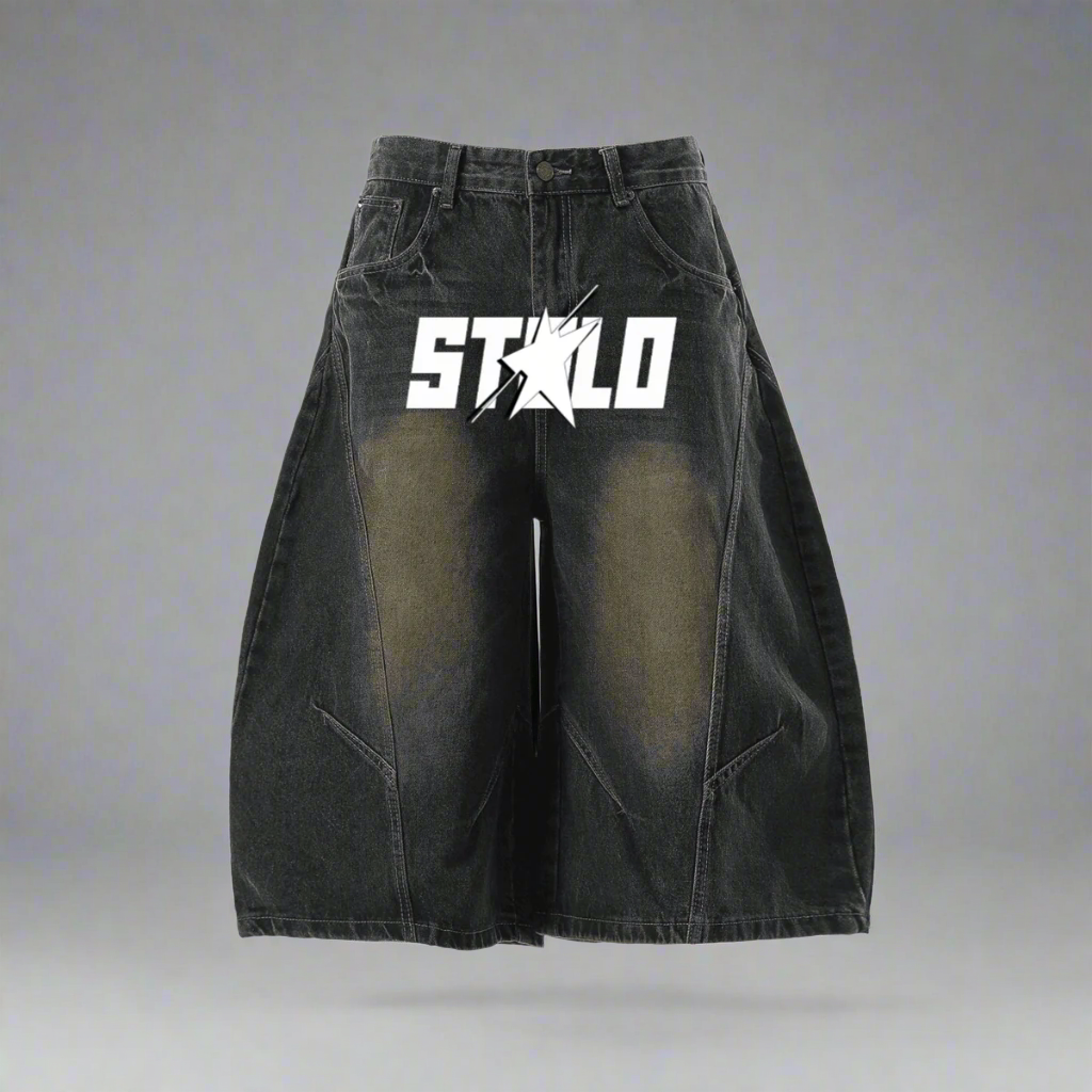 Stolo Clothing Co STARCHILD Unisex Wide-Leg Curved Blade Denim Shorts (JORTS)