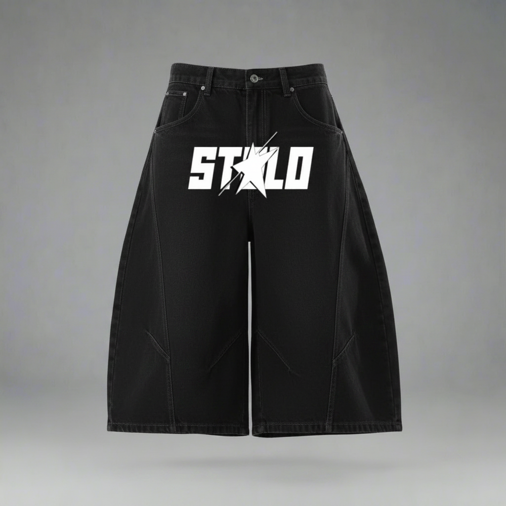 Stolo Clothing Co STARCHILD Unisex Wide-Leg Curved Blade Denim Shorts (JORTS)