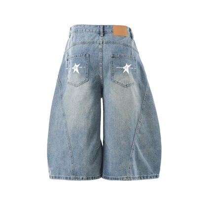 Stolo Clothing Co STARCHILD Unisex Wide-Leg Curved Blade Denim Shorts (JORTS)