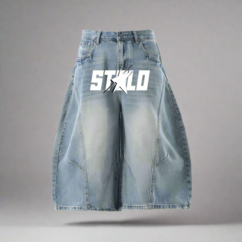 Stolo Clothing Co STARCHILD Unisex Wide-Leg Curved Blade Denim Shorts (JORTS)