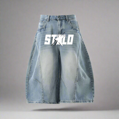 Stolo Clothing Co STARCHILD Unisex Wide-Leg Curved Blade Denim Shorts (JORTS)