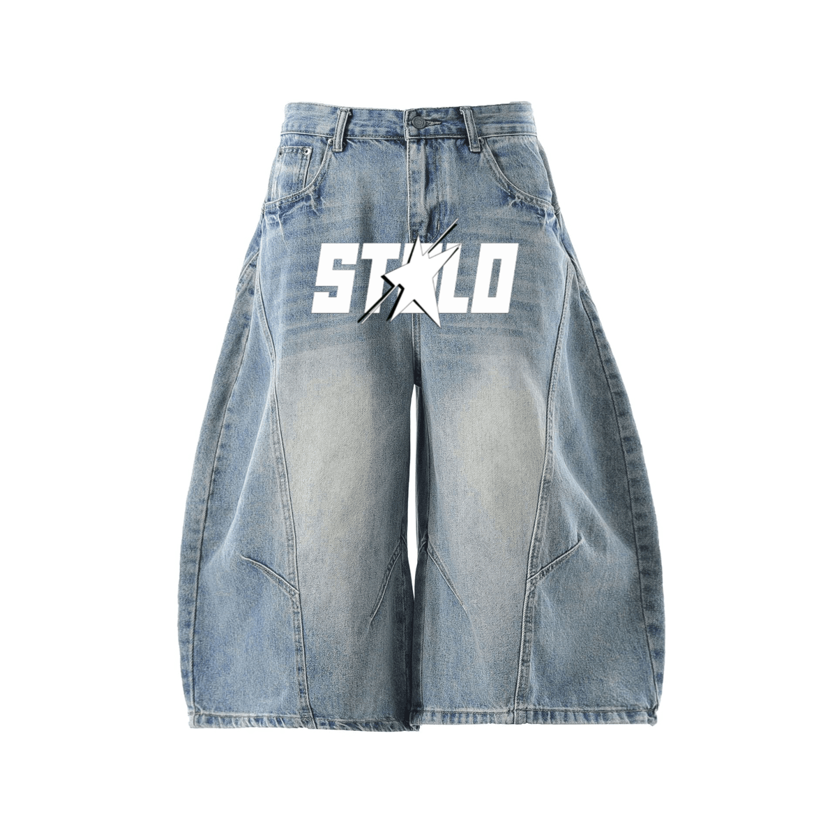 Stolo Clothing Co STARCHILD Unisex Wide-Leg Curved Blade Denim Shorts (JORTS)