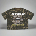 Limited Editon Stolo Clothing Co Still Shining Unisex Camo Cropped Oversized Tee