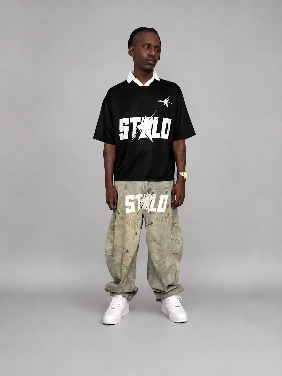 Stolo Clothing Co STARCHILD REBORN Striped Boxy Jersey Tee