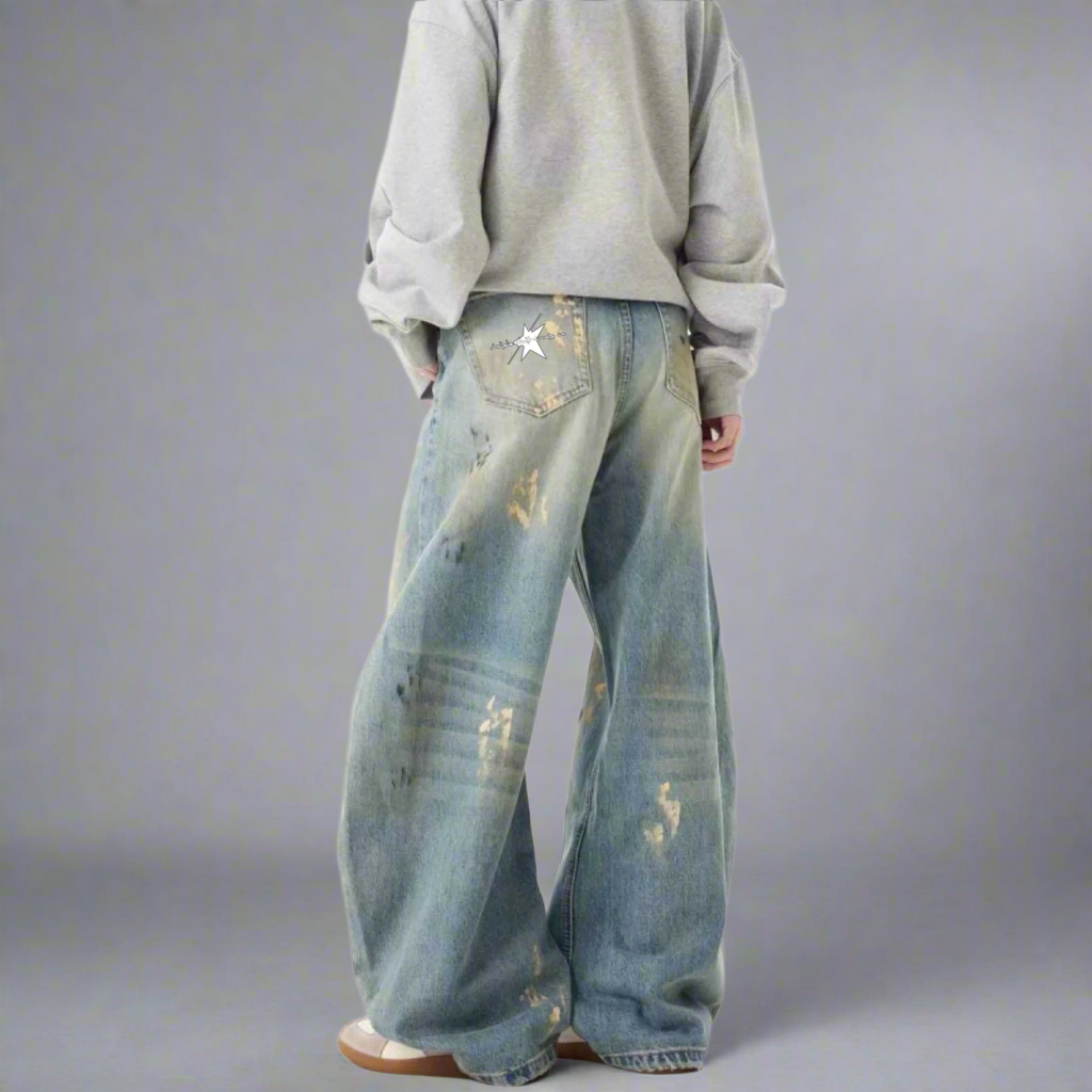 Stolo Clothing Co Essentials Hand-Painted Baggy Jeans