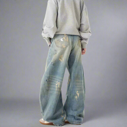 Stolo Clothing Co Essentials Hand-Painted Baggy Jeans