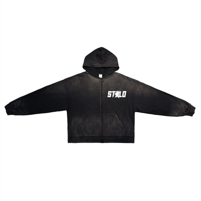 Stolo Clothing Co STARCHILD Post-Apocalyptic Pure Cotton Hand-Frayed Zip Hoodie