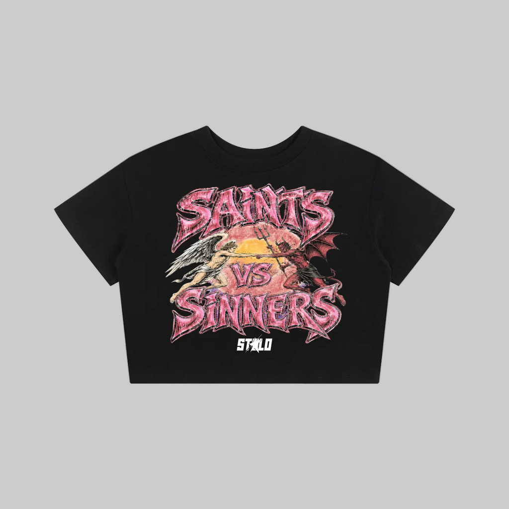 Stolo Clothing Co Saints VS Sinners Fitted Baby Tee (200 GSM)