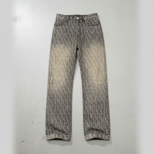 Stolo Clothing Co Monogram Straight Leg Denim Jeans