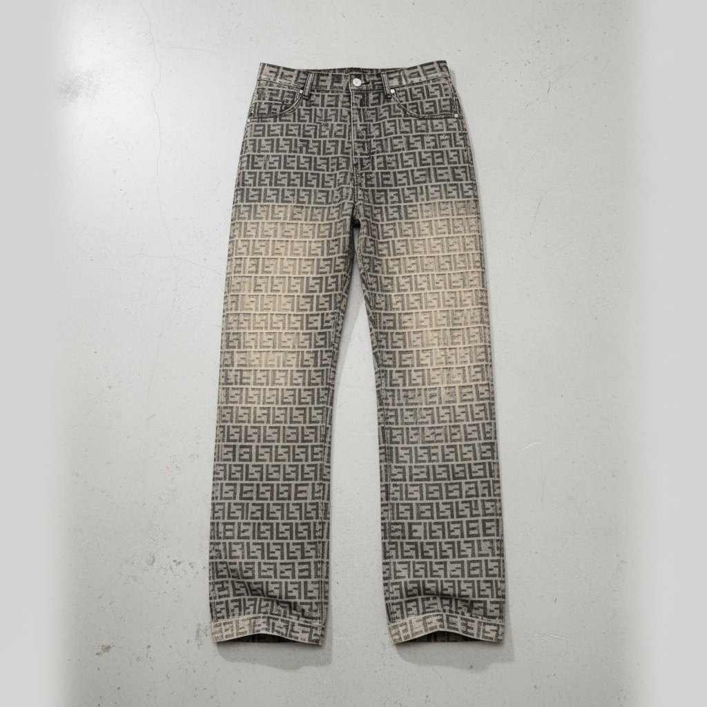 Stolo Clothing Co Monogram Straight Leg Denim Jeans