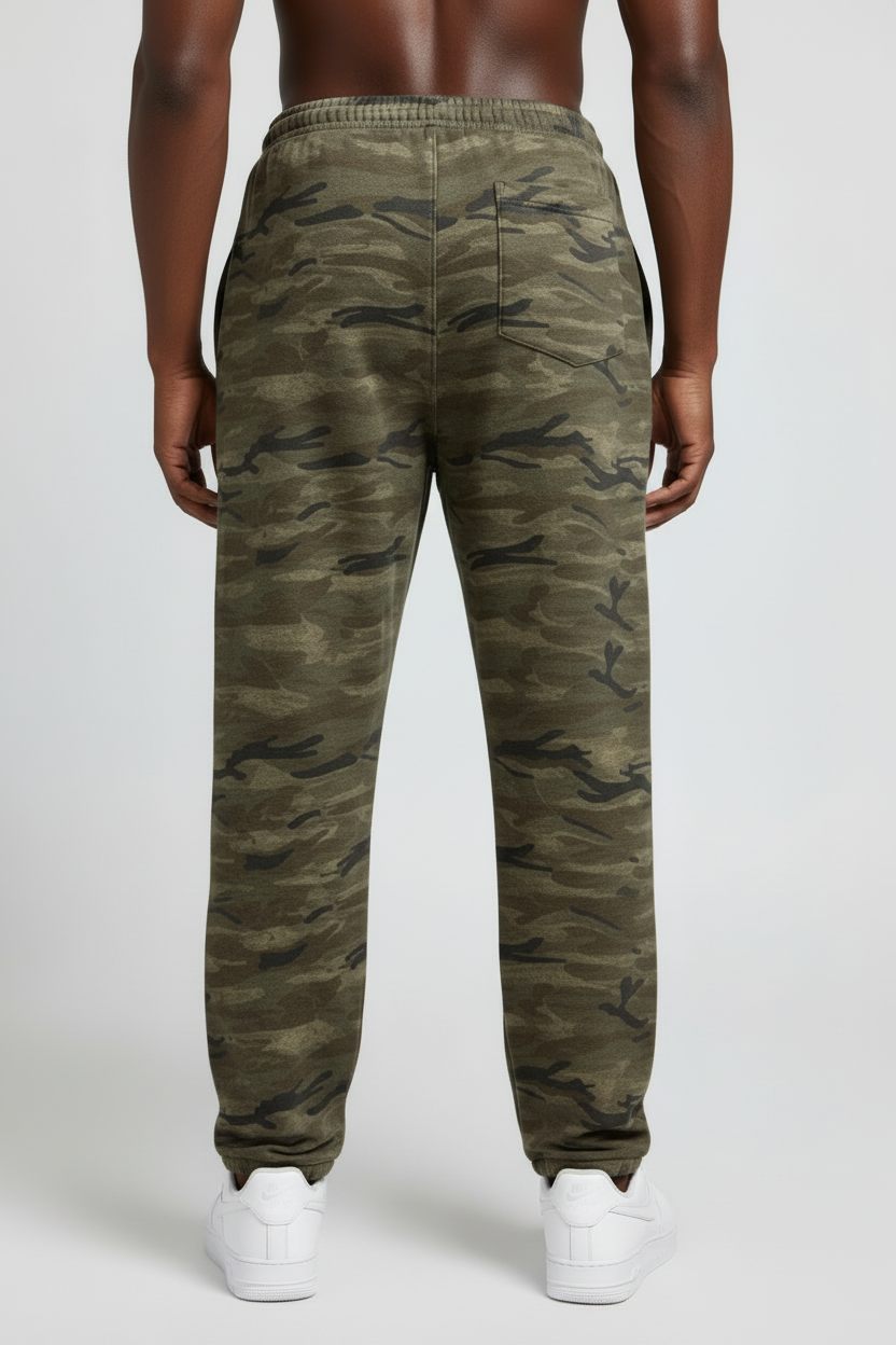 Stolo Clothing Co BIRDIES Heavyweight Camo Curved-Leg Sweatpants (400GSM)