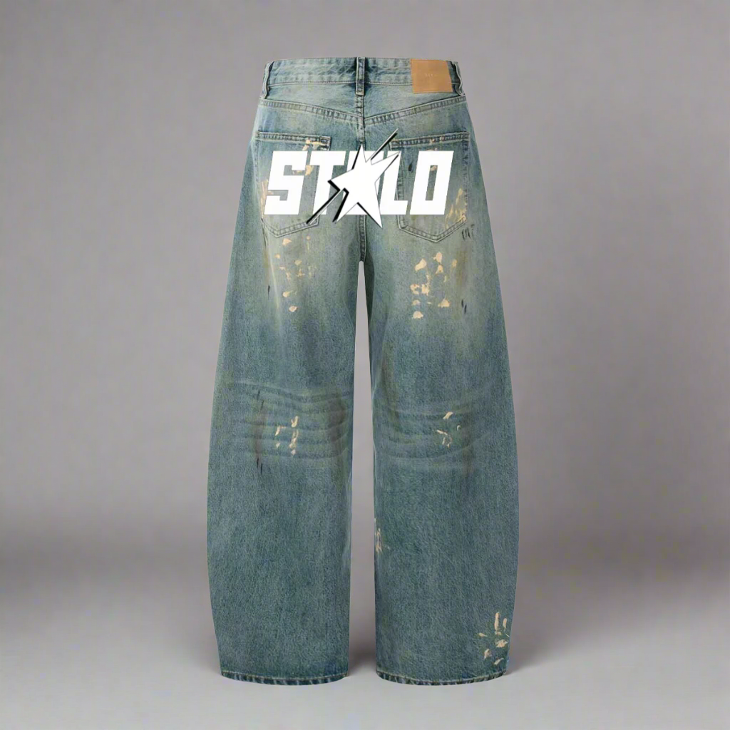 Stolo Clothing Co STARCHILD Back Print Hand-Painted Baggy Denim Jeans