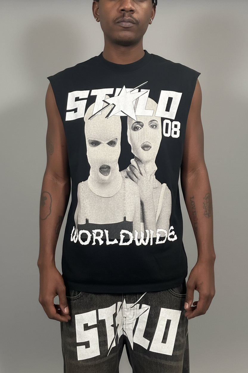 Stolo Clothing Co SKIED UP 2026 Raw Edge Cotton Tank Top Tee