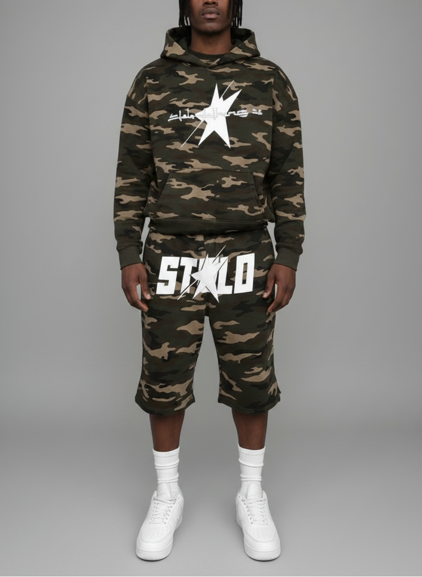 Stolo Clothing Co LOGO ARMY CAMO Heavyweight Hoodie (420 GSM)