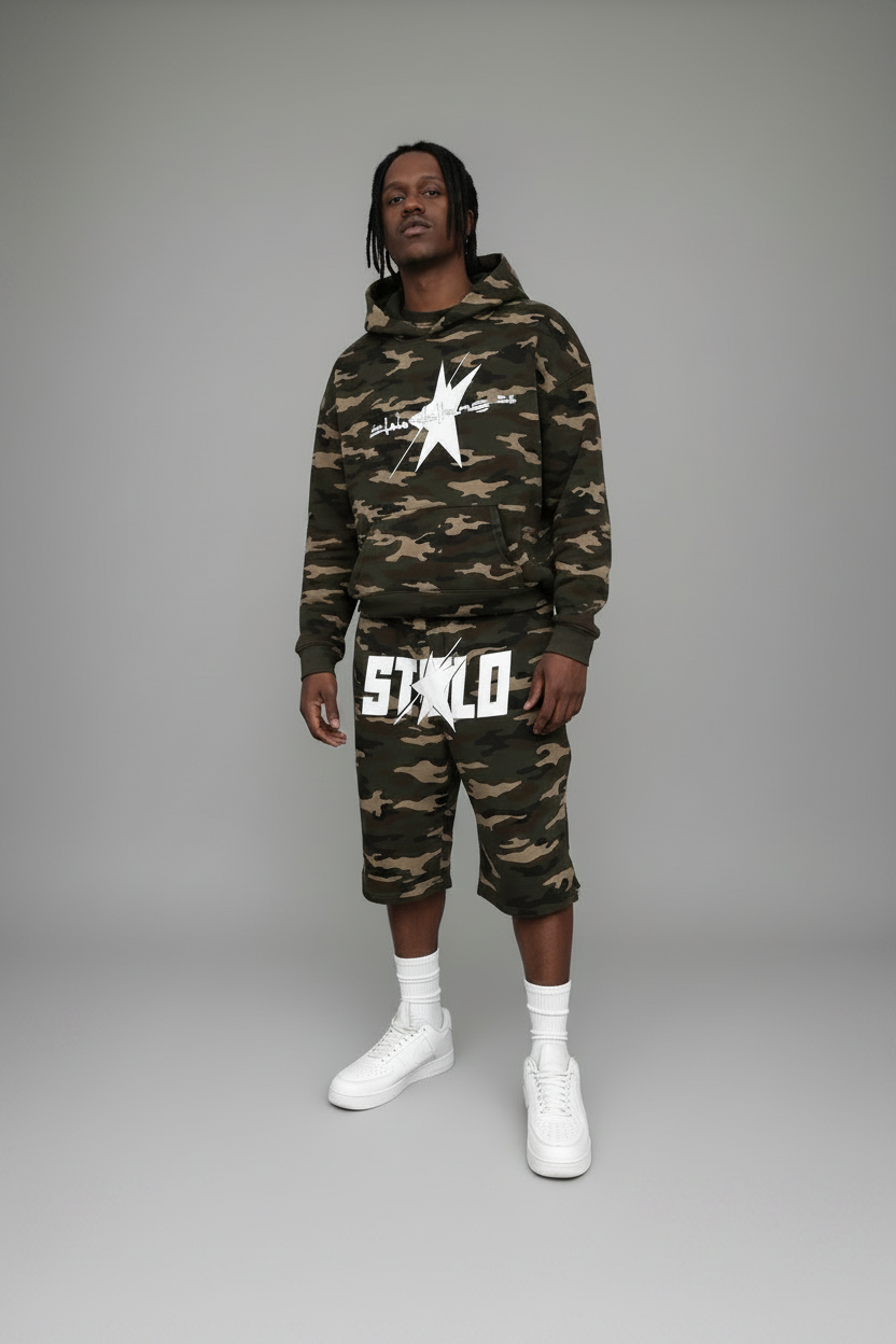 Stolo Clothing Co LOGO ARMY CAMO Heavyweight Hoodie (420 GSM)