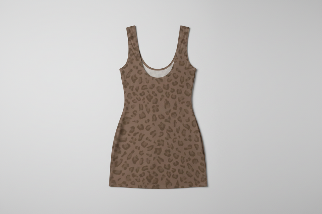 Stolo Clothing Co Leopard Print Snatched Silhouette Dress