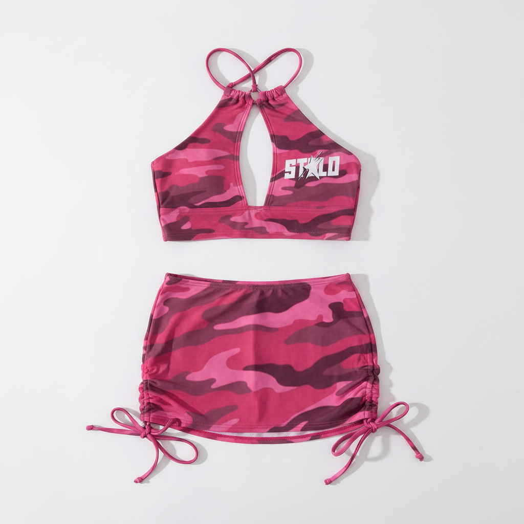 Stolo Clothing Co STARCHILD ROSE CAMO Hip Huggin Halter Neck Swim Suit