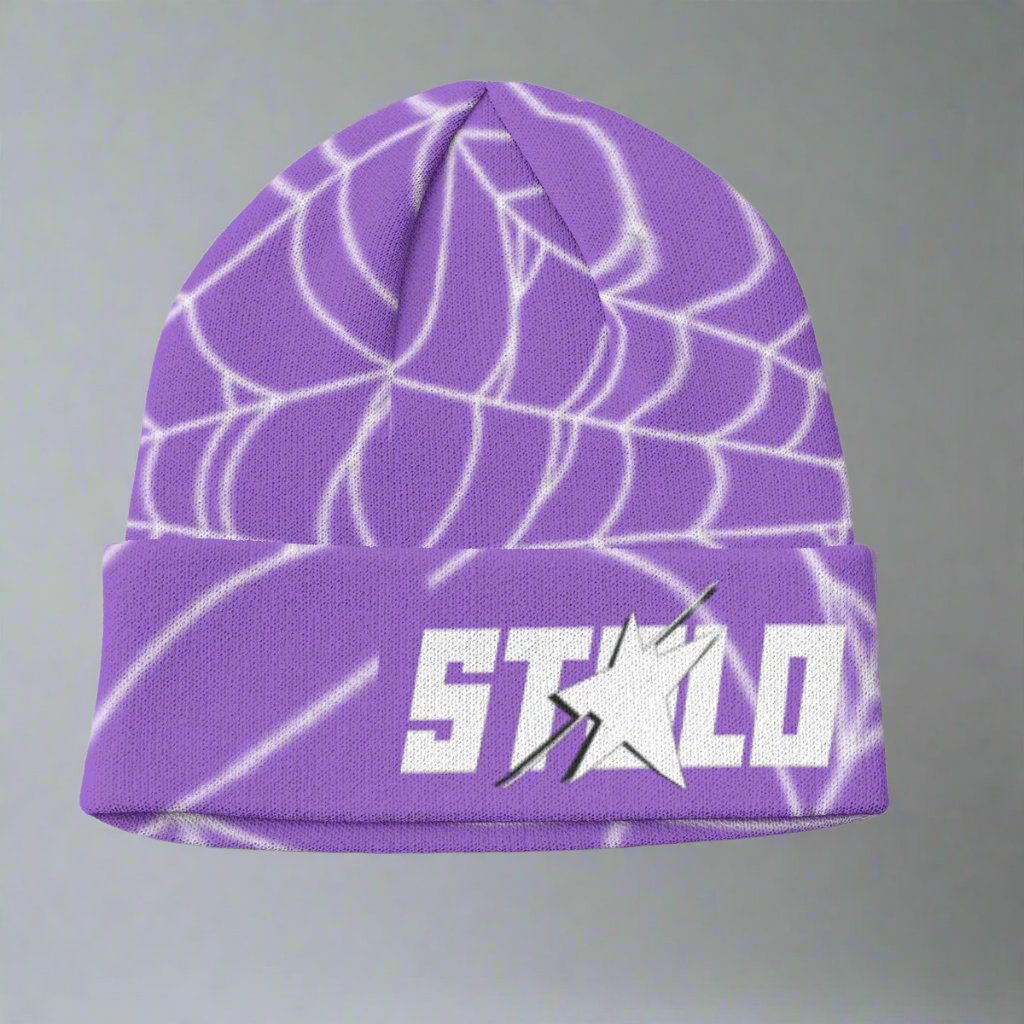 Stolo Clothing Co WEB LIFE Knitted Beanie [ PURPLE ]