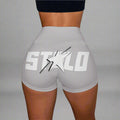 Stolo Clothing Co STARCHILD Back Print High-Waisted Shorts [GREY]