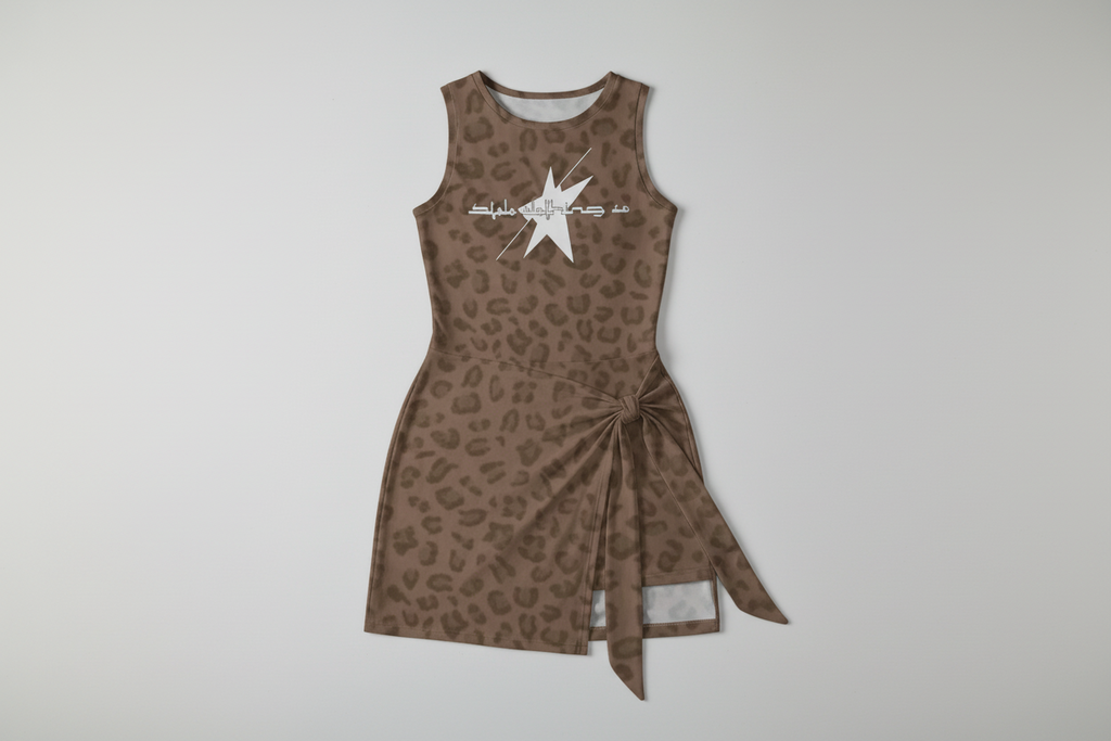 Stolo Clothing Co Leopard Print Snatched Silhouette Dress