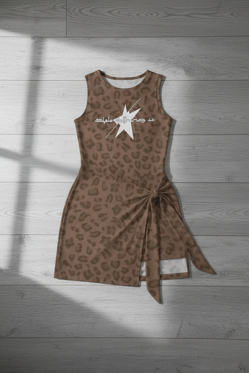Stolo Clothing Co Leopard Print Snatched Silhouette Dress