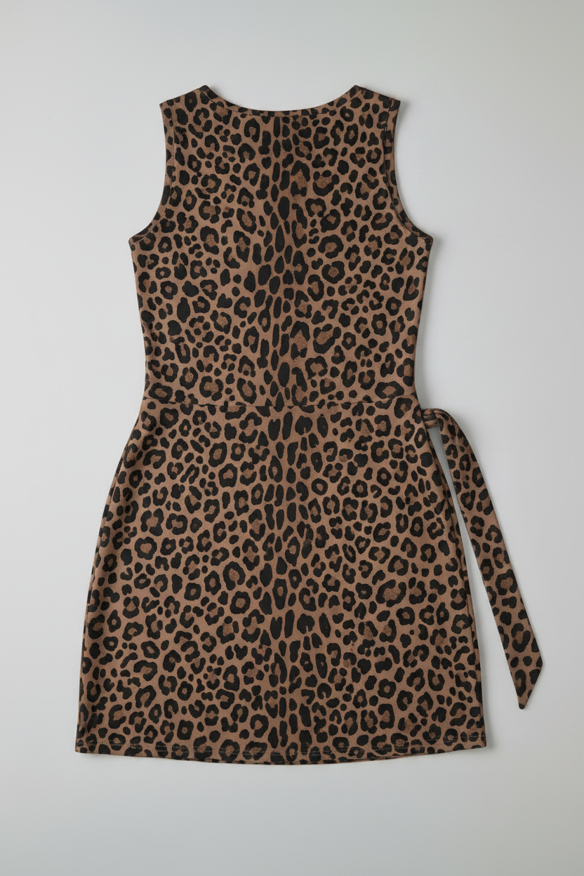 Stolo Clothing Co Leopard Print Snatched Silhouette Dress